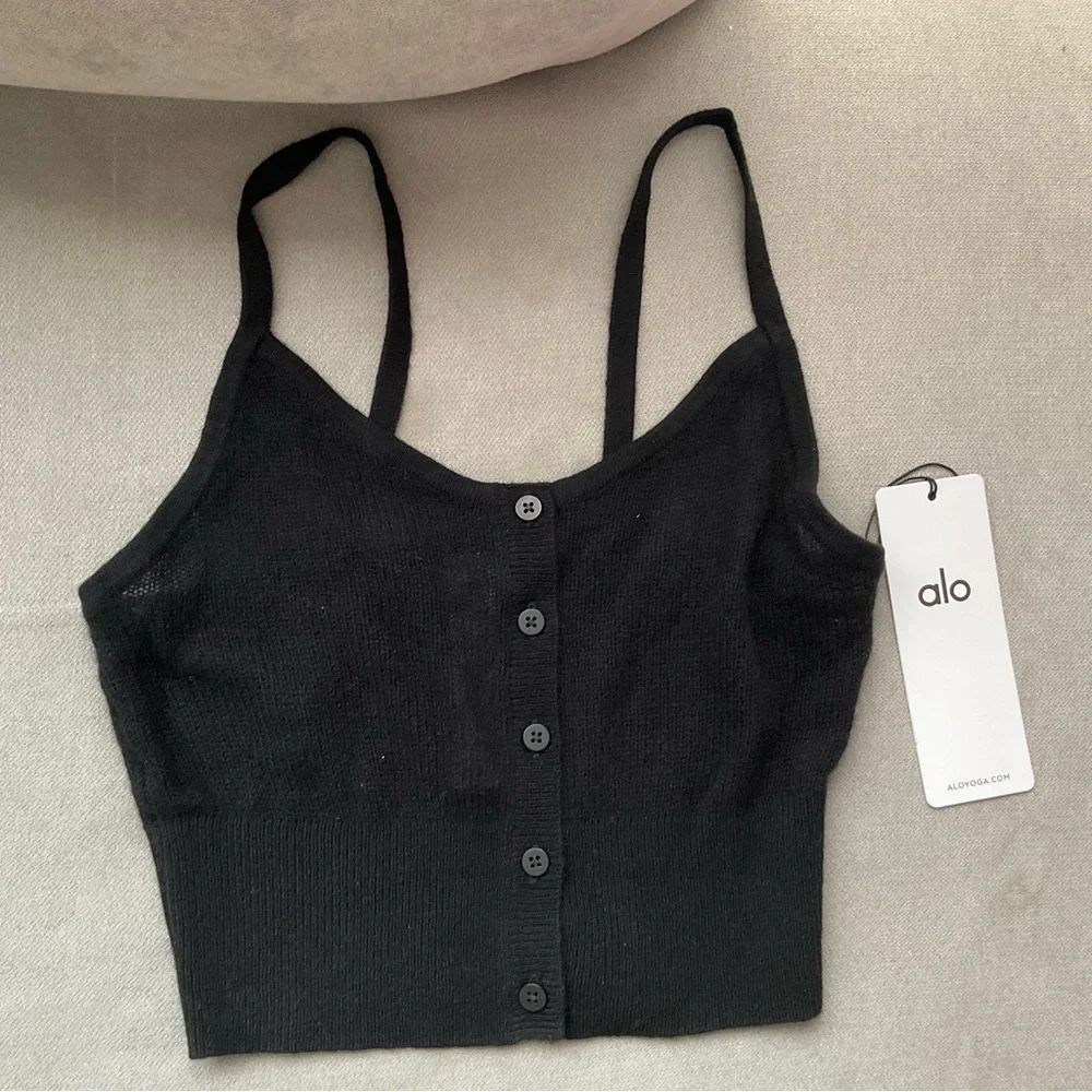 Alo Yoga Sheer Cashmere Tank Black XS